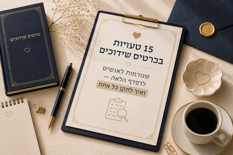 15 טעויות בכרטיס שידוכים