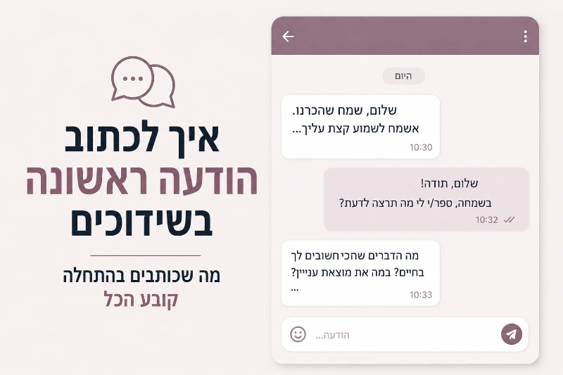 איך לכתוב הודעה ראשונה בשידוכים
